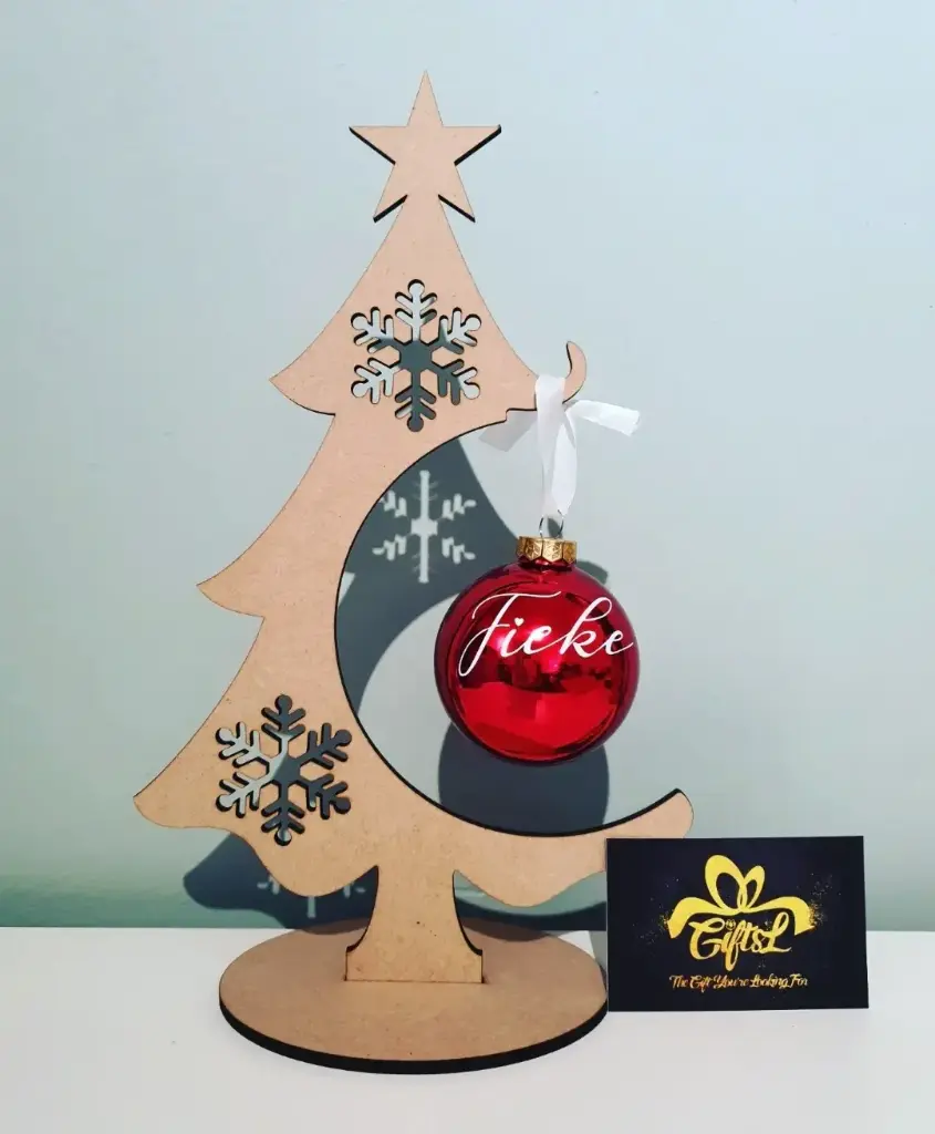 Kerstbal (Wit glans, ZONDER kerstboom)