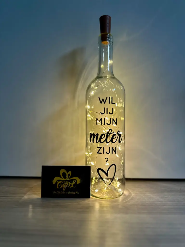 Fles met lichtjes (Eigen tekst)