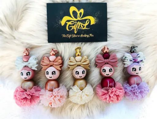 Sleutelhanger popje van geluk - JUF